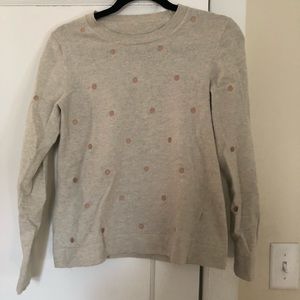J. Crew grey polka dot sweater